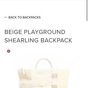 Primecut Playground Shearling Backpack Beige White Tan